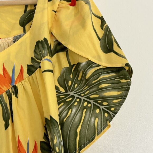 New Blue Hawaii Dress Size 2xl Hawaiian Sunny Yellow Tropical Floral MuMu NWT - Picture 5 of 10